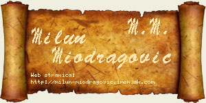 Milun Miodragović vizit kartica